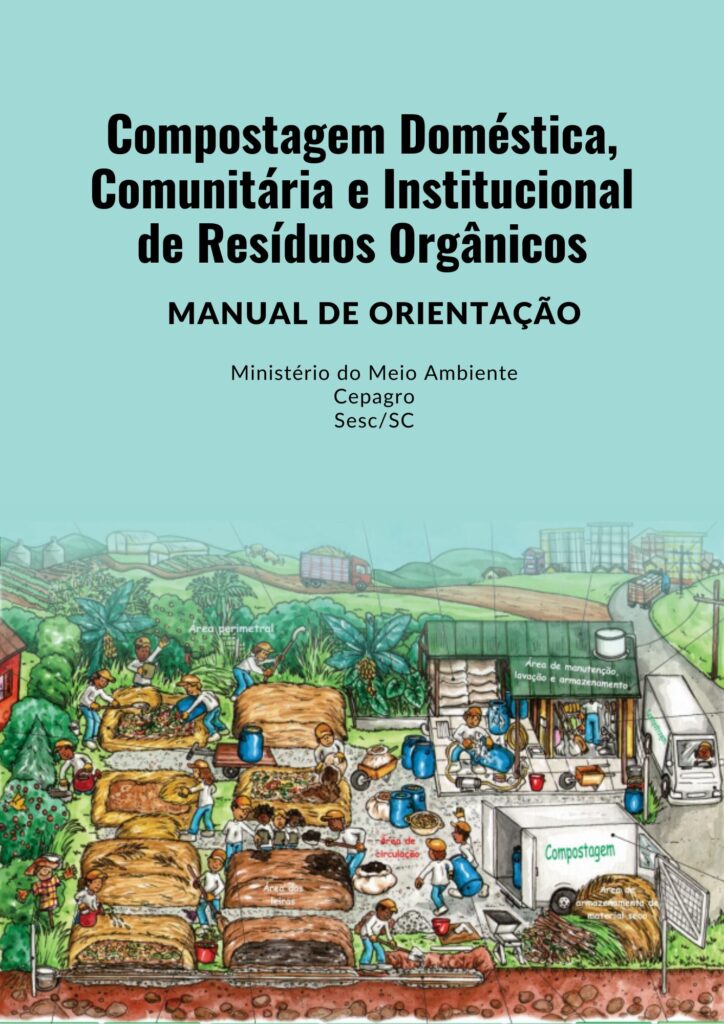 Capa do Manual de Orientação para Compostagem Doméstica, Comunitária e Institucional de Resíduos Orgânicos