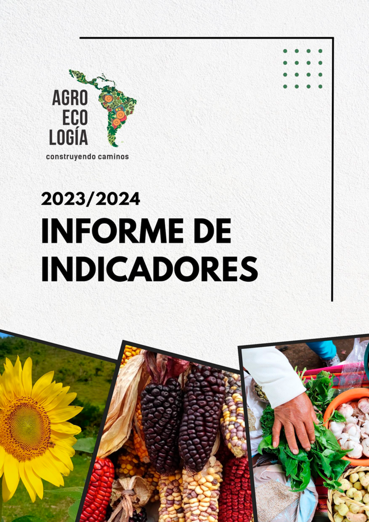 Capa em espanhol do relatório de indicadores agroecológicos 2023/2024